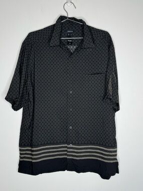 Vintage 90s 2000s Y2K Men’s Size XL Liz Claiborne Black Button Down Short Sleeve